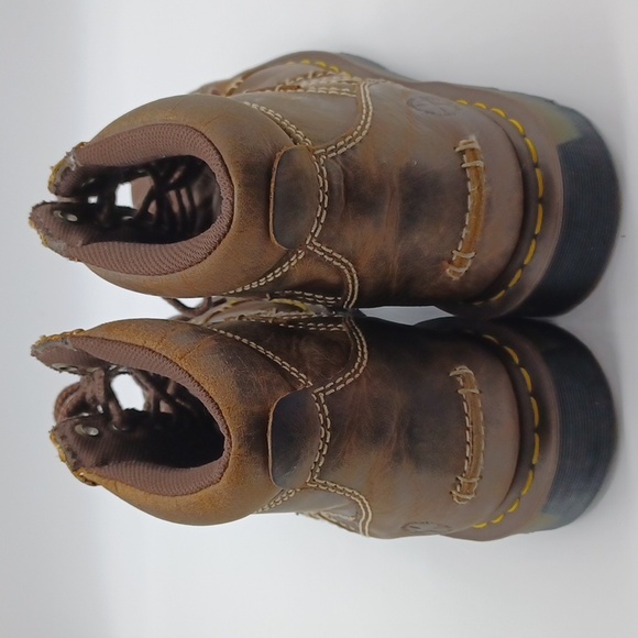 Doc Martens Quincy Chunky Leather Boots Size 12M Brown 90s Y2K Unisex - Picture 3 of 14